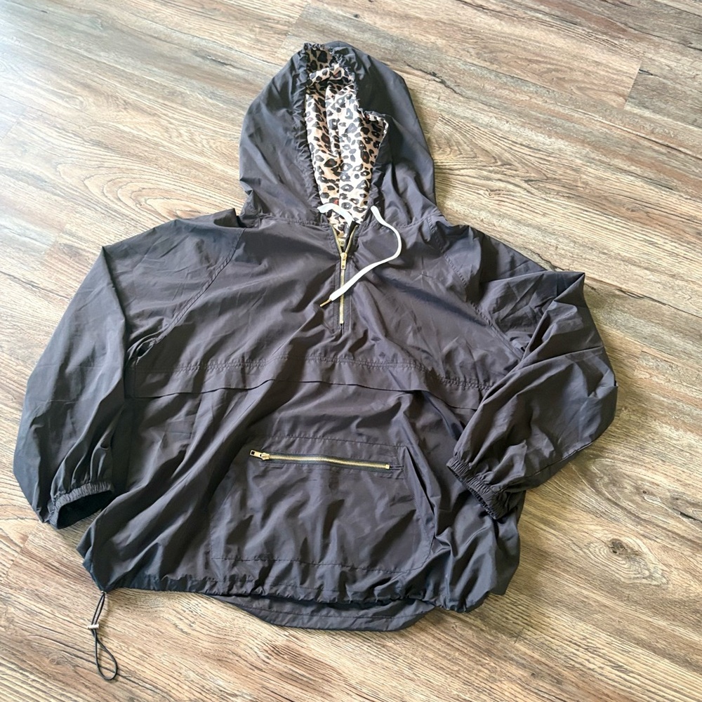 Main Strip Black and Cream Leopard Print Jacket